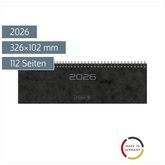 Querterminbuch Mod. 777 2026 | 326×102 mm, Karton, schwarz